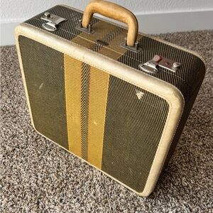 Vintage Dresner Tweed Makeup Case